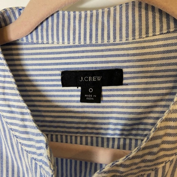J. Crew striped tie waist poplin shirt dress - Picture 2 of 4